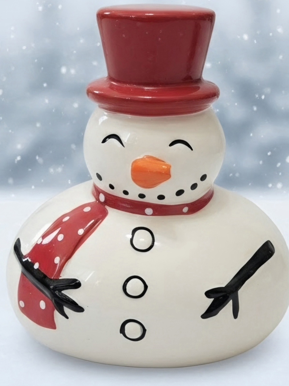 Vintage TJ Maxx Snowman Winter Sponge Soap Holder Dish